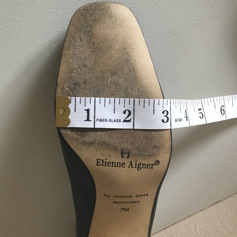 ETIENNE AIGNER Black Leather "Monte Carlo" Block Heel Pumps   7M - Picture 14 of 14